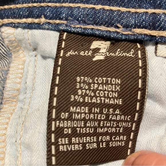 7 FOR ALL MANKIND Sz 26 Rocker Distressed Mid-Wash Wiskering Low Rise Jeans - Picture 14 of 16